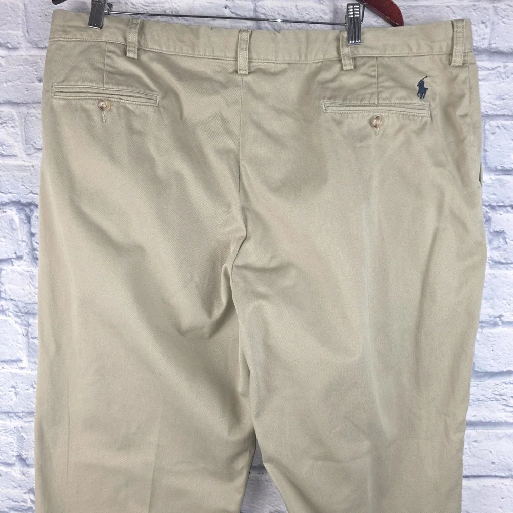 Vintage Polo Ralph Lauren Men Preston Pant Khaki Cotton Chino Trousers Sz 42X32